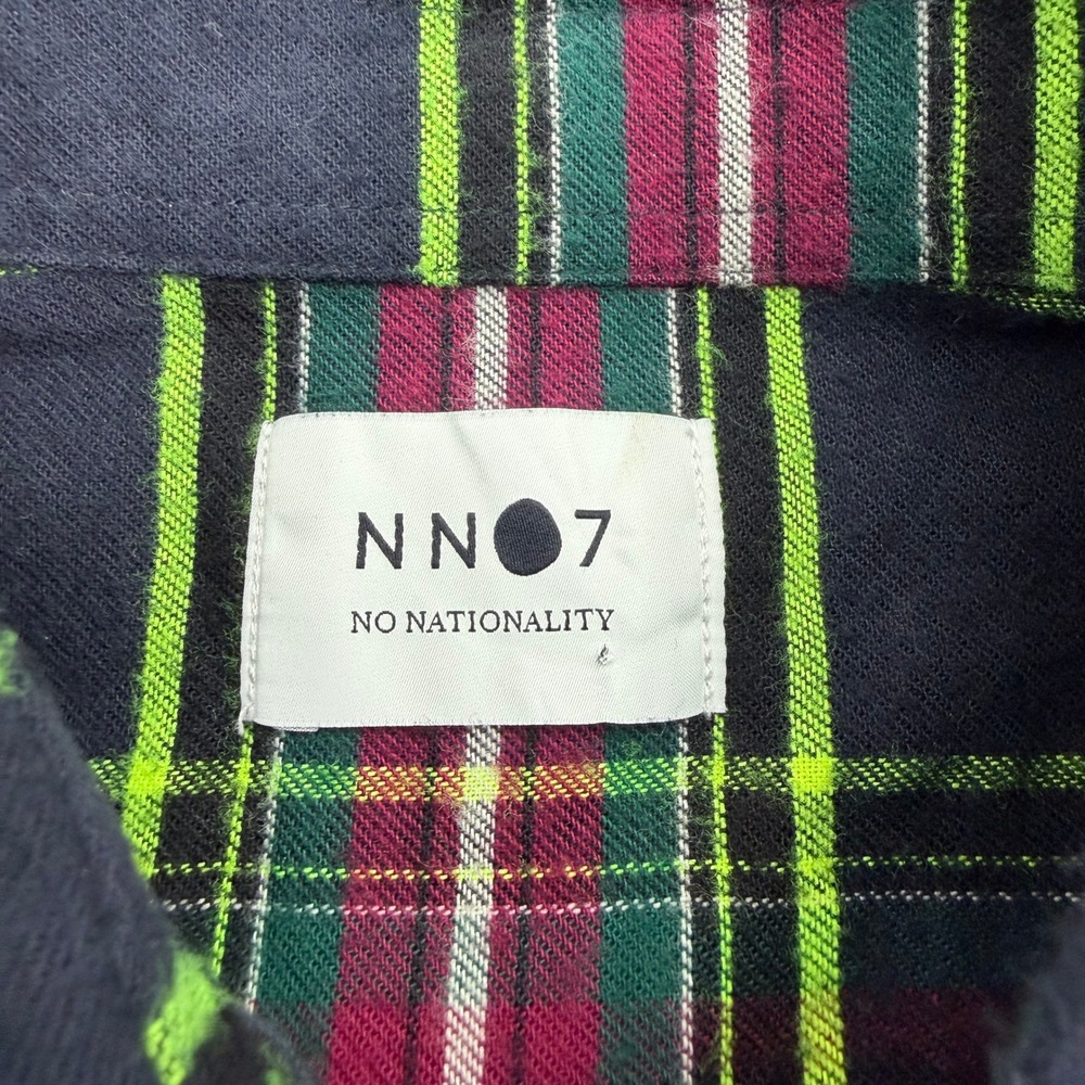 NN07‎ No Nationality Shirt Mens Large Plaid Levon Button Down Long Sleeve Pocket - Picture 3 of 12